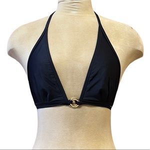 Victoria’s Secret Bikini Top Swimsuit Black Triangle S Small